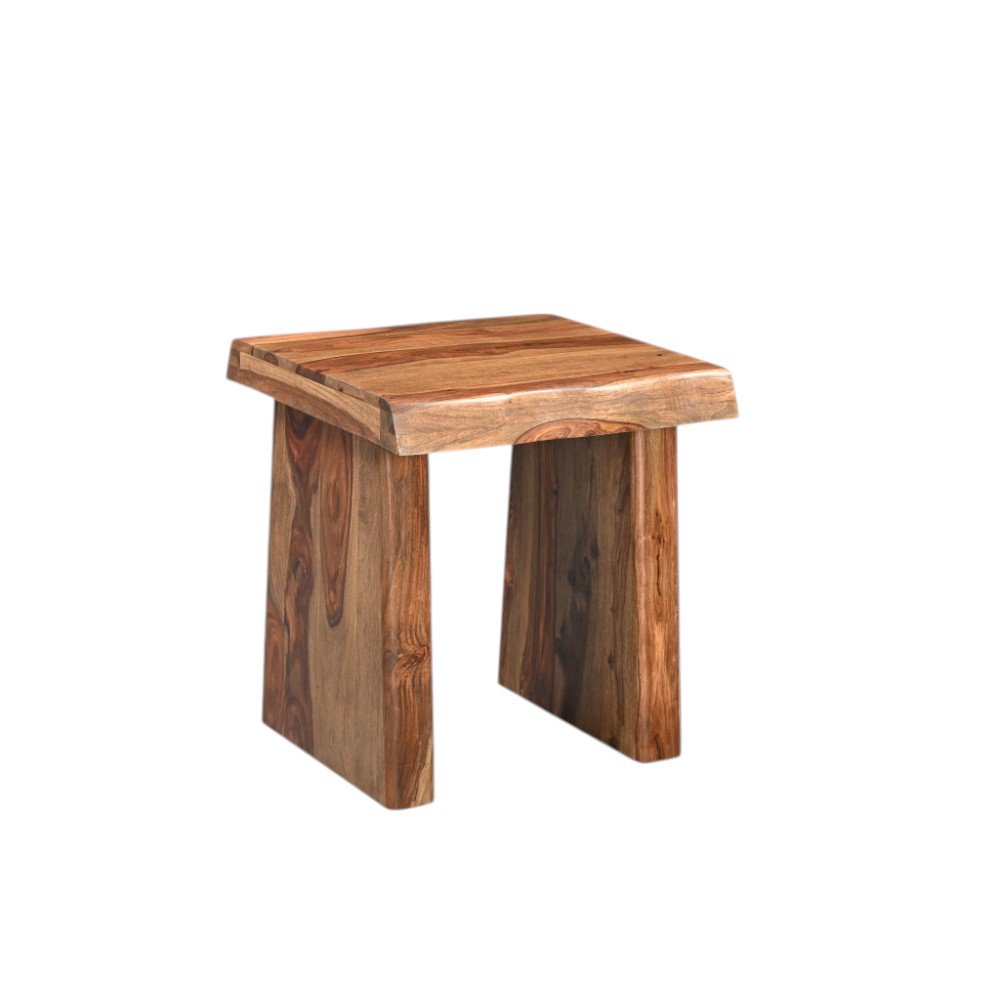 Brown Solid Wood Square Live Edge End Table - 23-inch