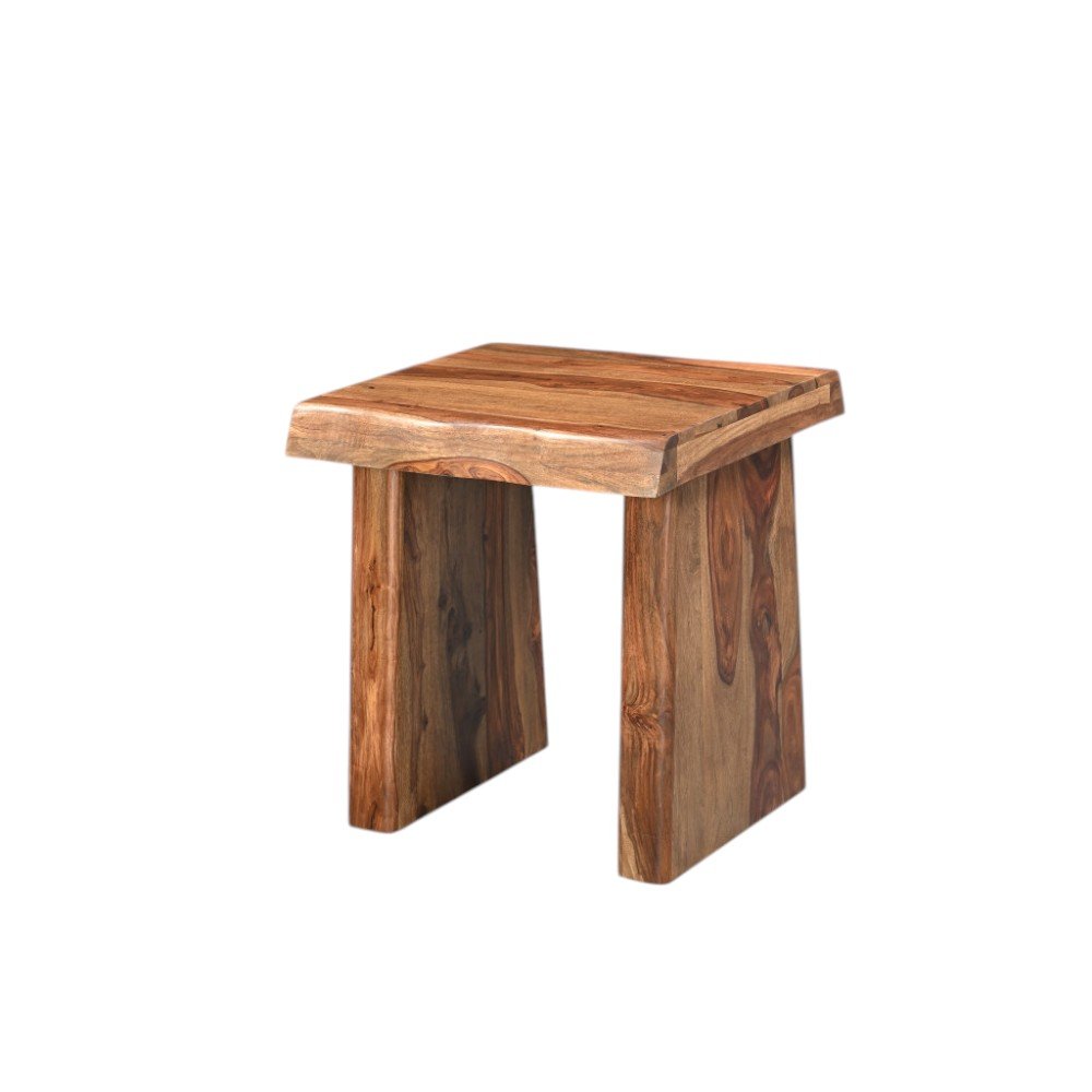Brown Solid Wood Square Live Edge End Table - 23-inch