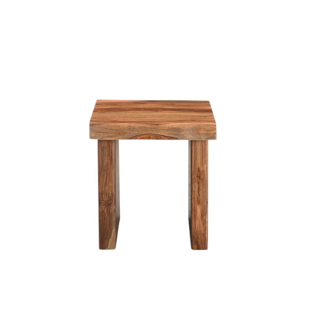Brown Solid Wood Square Live Edge End Table - 23-inch