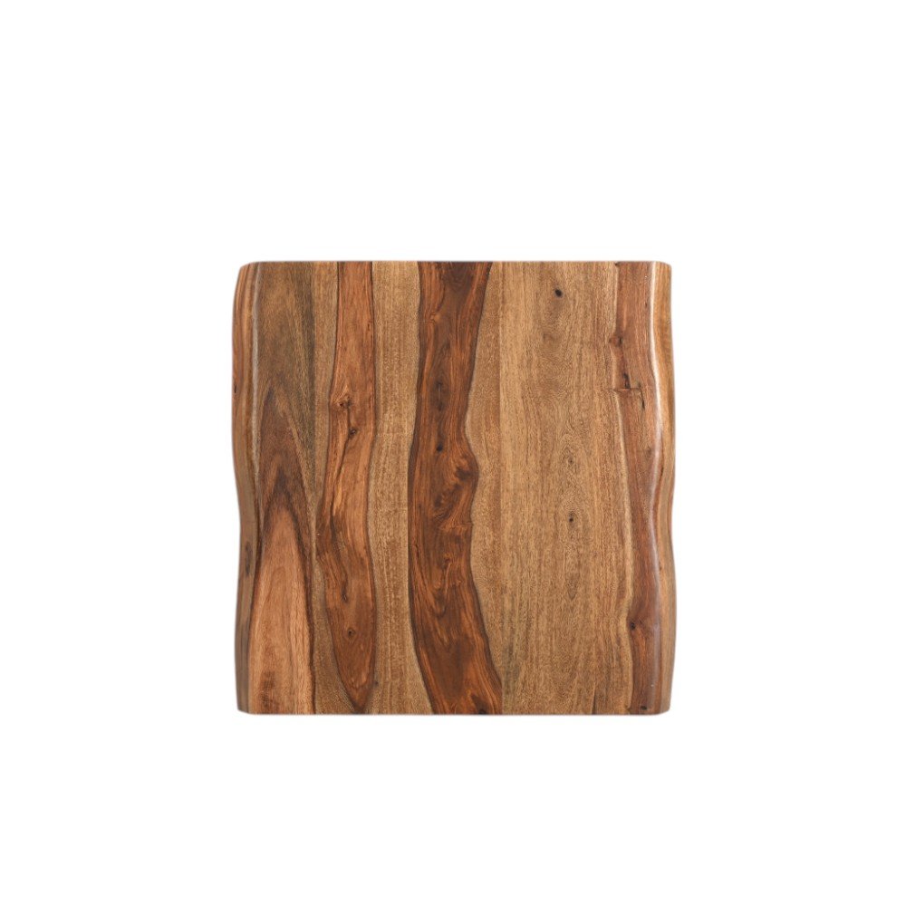 Brown Solid Wood Square Live Edge End Table - 23-inch