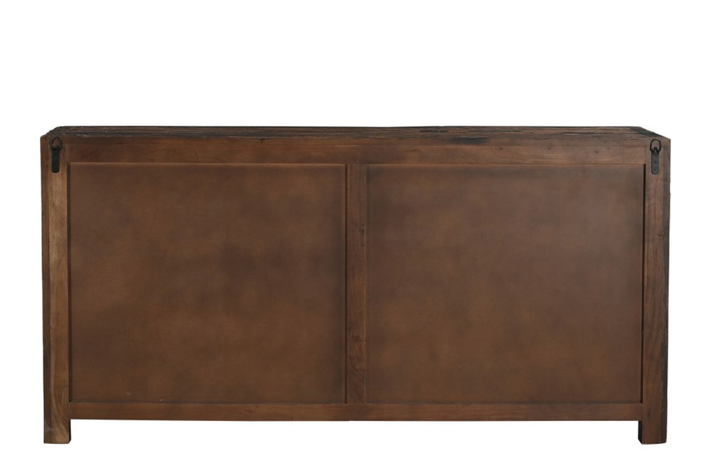 Dark Brown Distressed Reclaimed Wood Sideboard with Four Doors - 72-inch