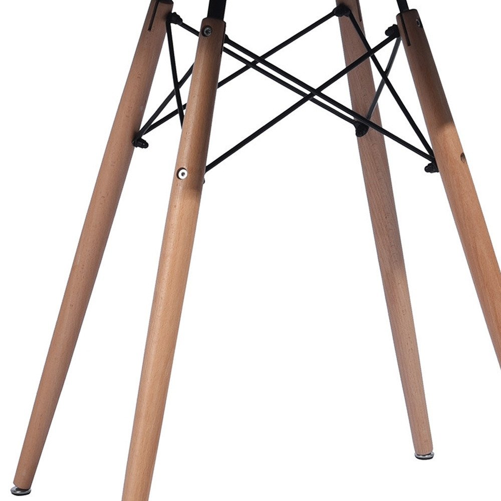 Black and Natural Wood Round Top Dining Table - 32-inch