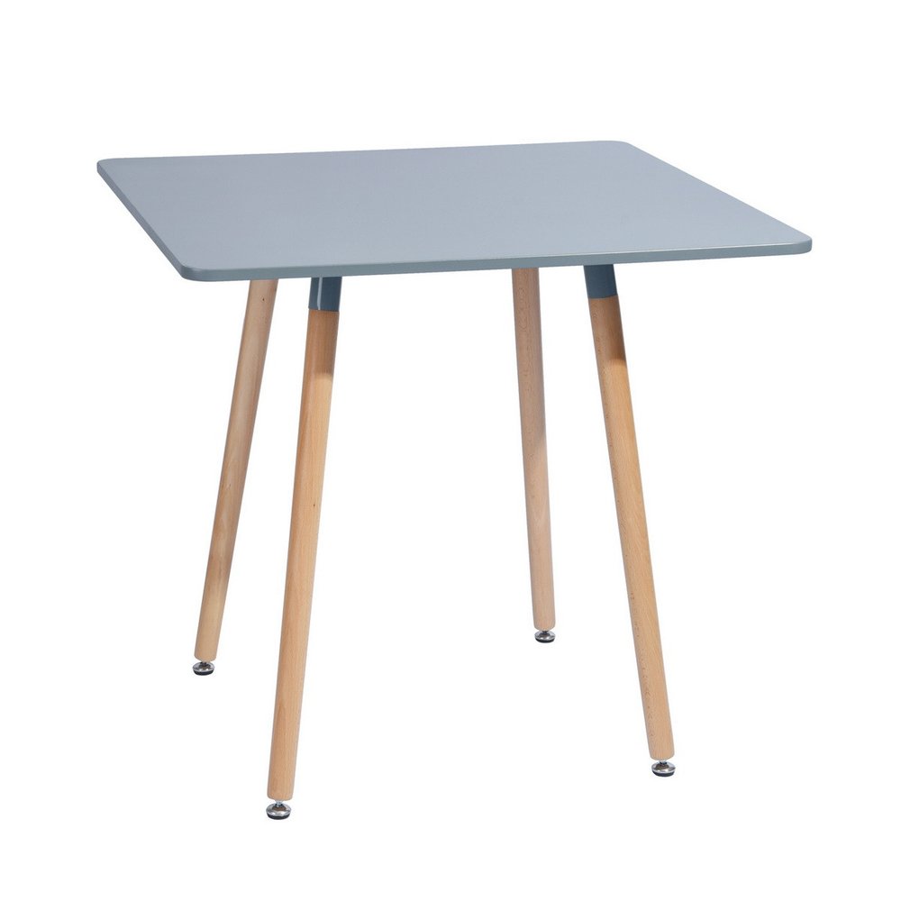 Gray and Natural Wood Square Dining Table - 32-inch