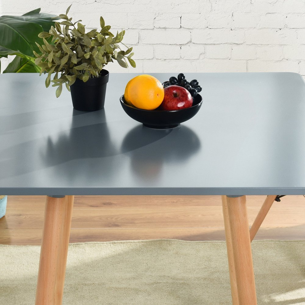 Gray and Natural Wood Square Dining Table - 32-inch