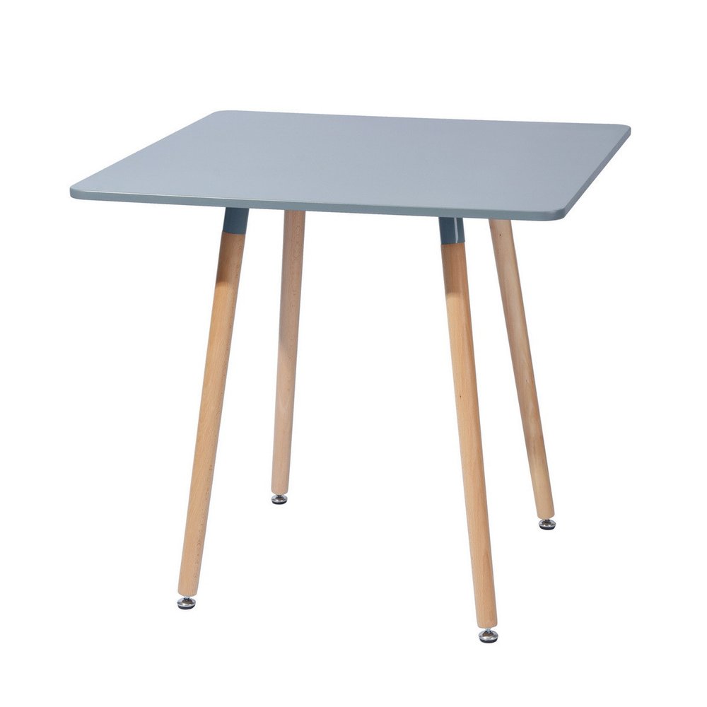 Gray and Natural Wood Square Dining Table - 32-inch