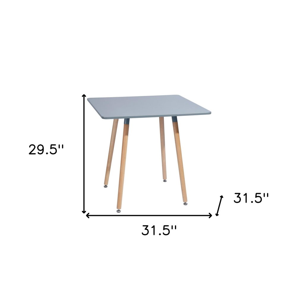 Gray and Natural Wood Square Dining Table - 32-inch