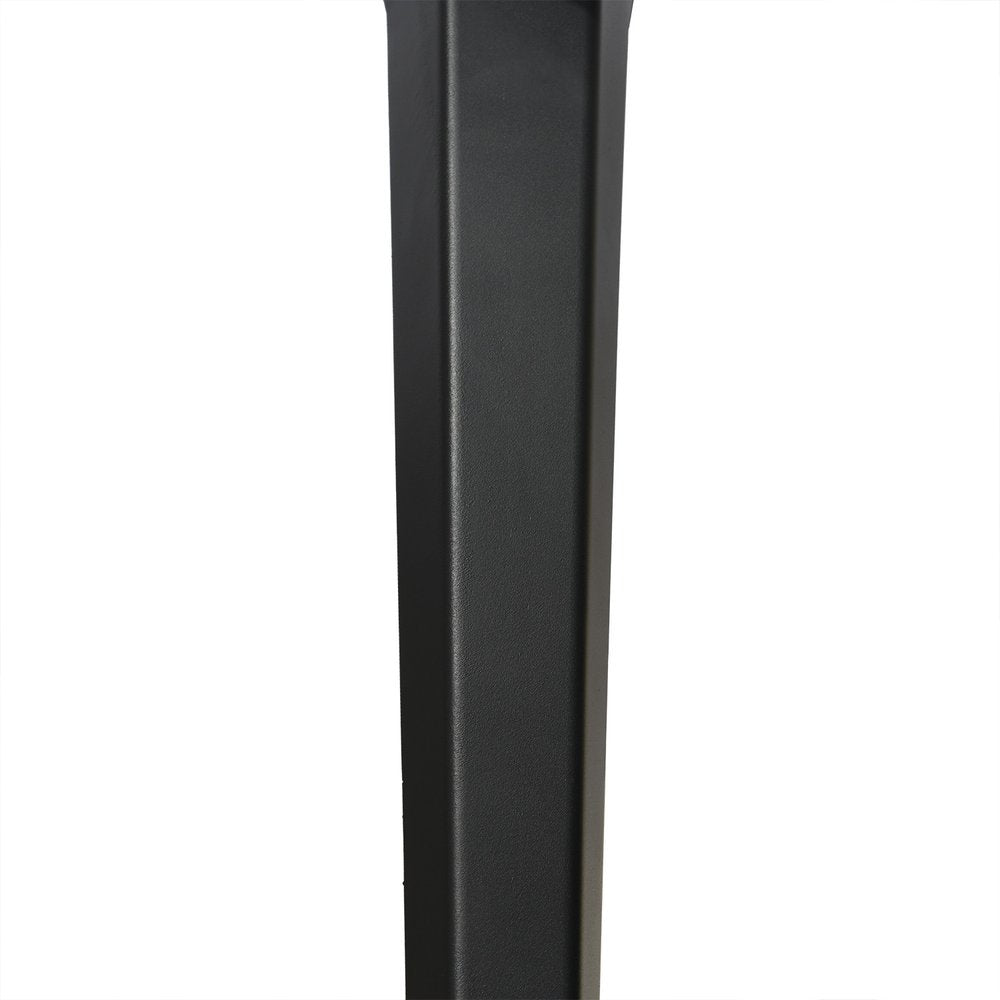 White and Black Faux Marble and Metal Dining Table - 63-inch