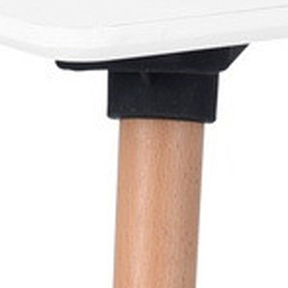 White and Natural Wood Square Dining Table - 32-inch