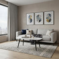 White and Black Faux Marble and Steel Coffee Table - 43-inch