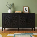 Black Distressed Sideboard with Four Doors - 60-inch