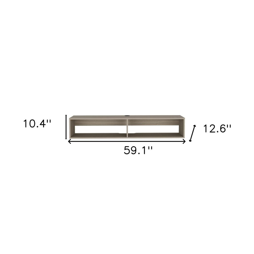 Beige Floating Mount TV Stand - 59-inch