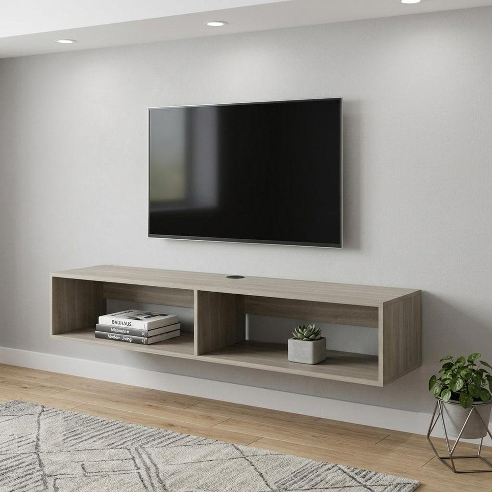 Beige Floating Mount TV Stand - 59-inch