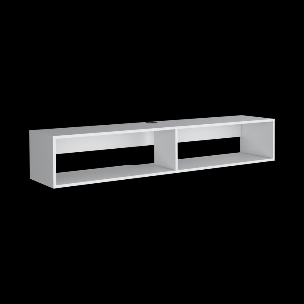 White Floating Mount TV Stand - 59-inch