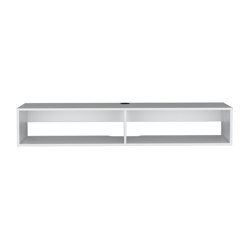 White Floating Mount TV Stand - 59-inch