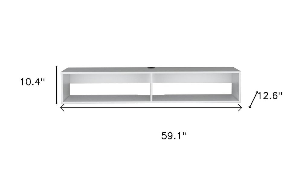 White Floating Mount TV Stand - 59-inch