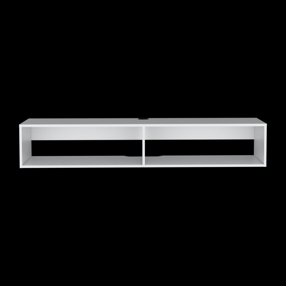 White Floating Mount TV Stand - 59-inch