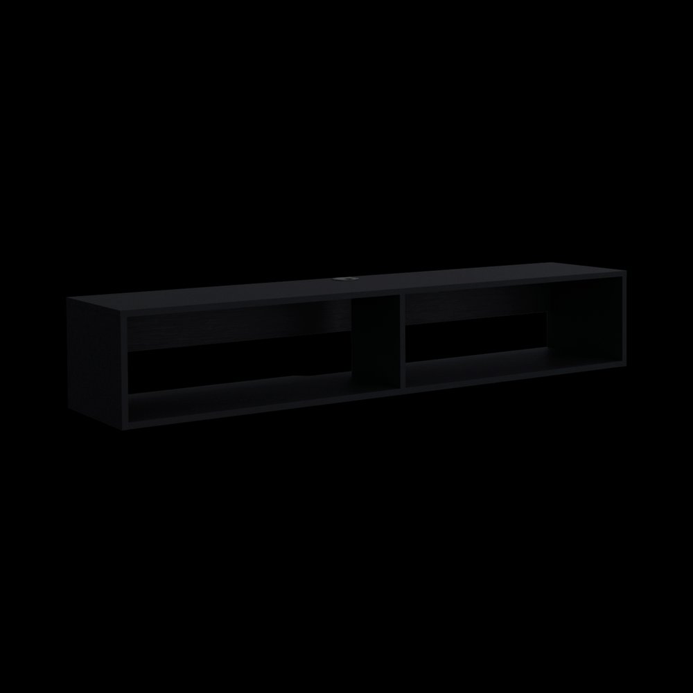 Black Floating Mount TV Stand - 59-inch