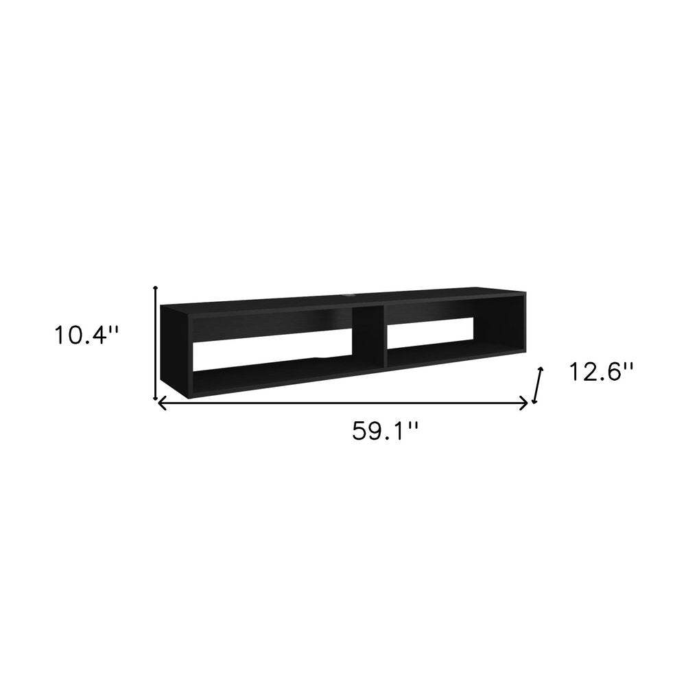 Black Floating Mount TV Stand - 59-inch