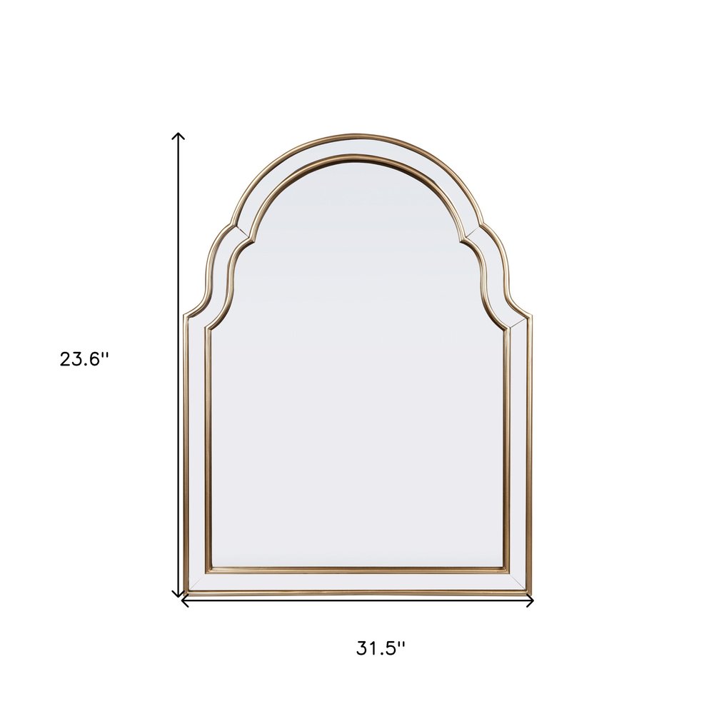 Gold Arch Metal Framed Accent Mirror - 24-inch