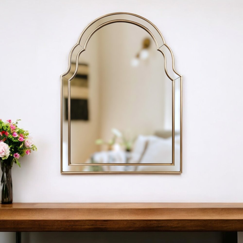 Gold Arch Metal Framed Accent Mirror - 24-inch