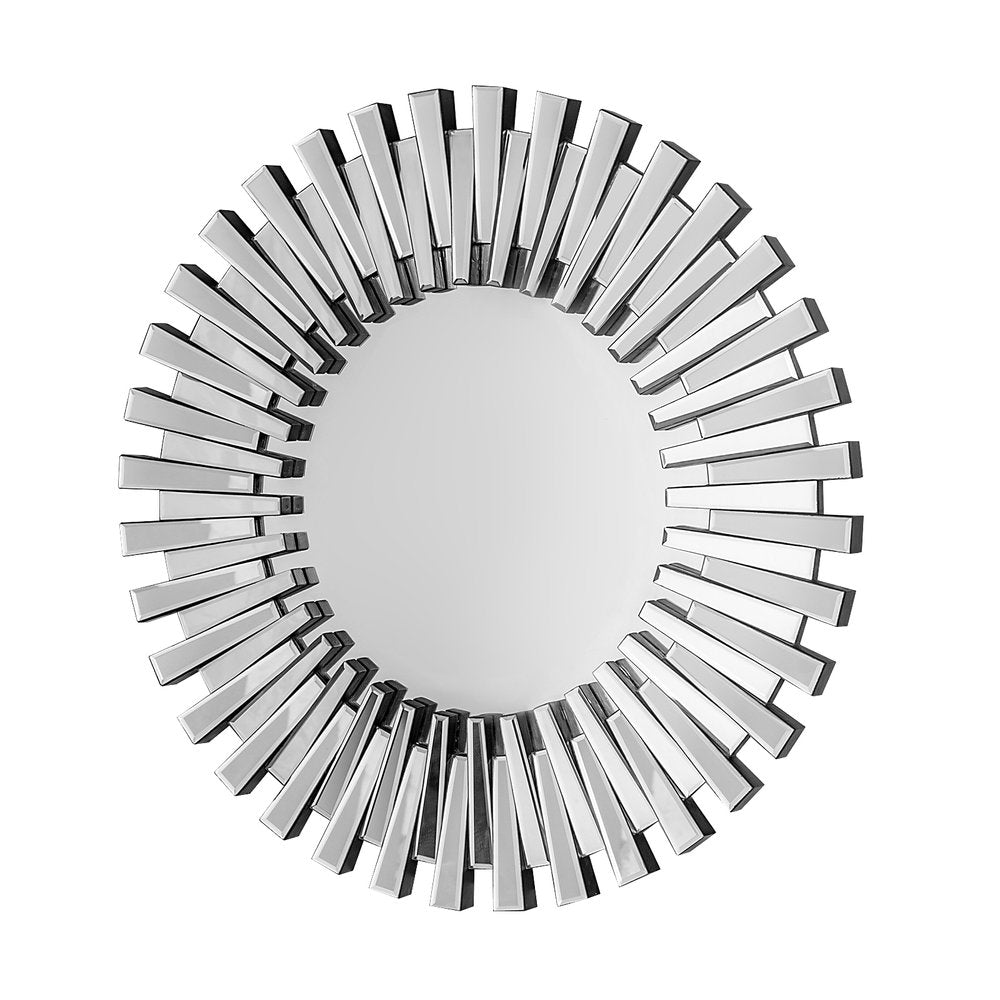 Silver Sunburst Unframed Accent Mirror - 32-inch