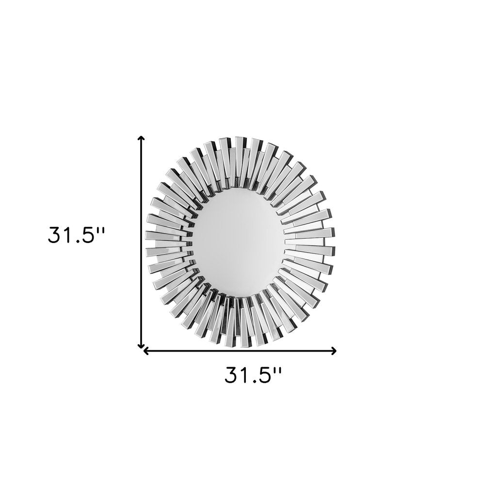 Silver Sunburst Unframed Accent Mirror - 32-inch