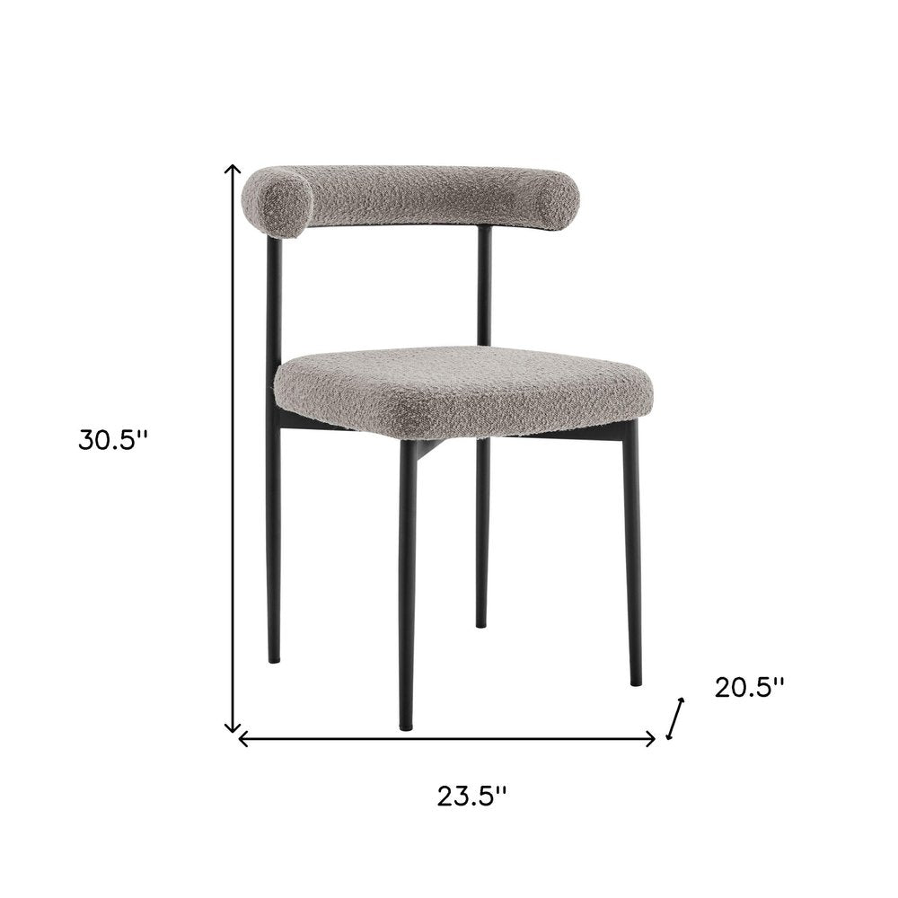 Set of Two Gray and Black Upholstered Polyester Open Back Dining Side Chairs