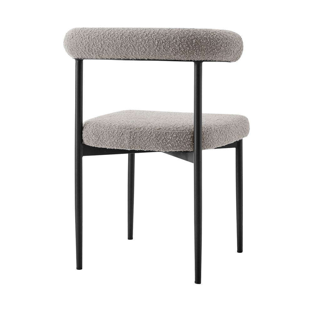 Set of Two Gray and Black Upholstered Polyester Open Back Dining Side Chairs