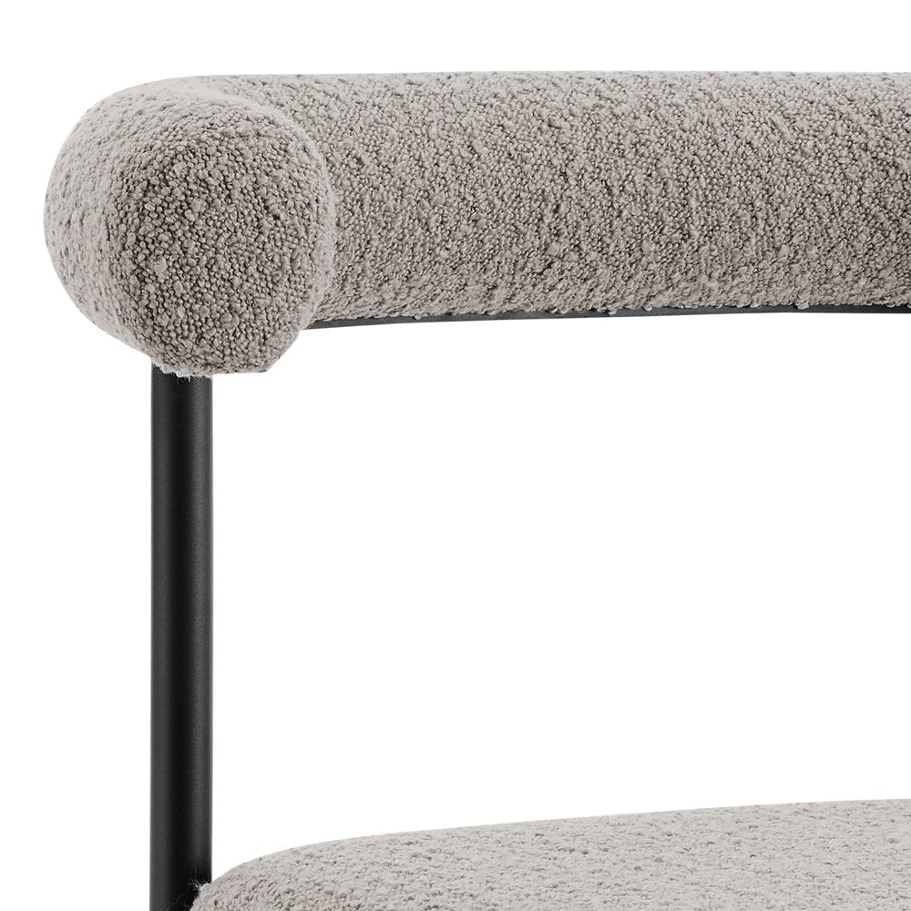 Set of Two Gray and Black Upholstered Polyester Open Back Dining Side Chairs