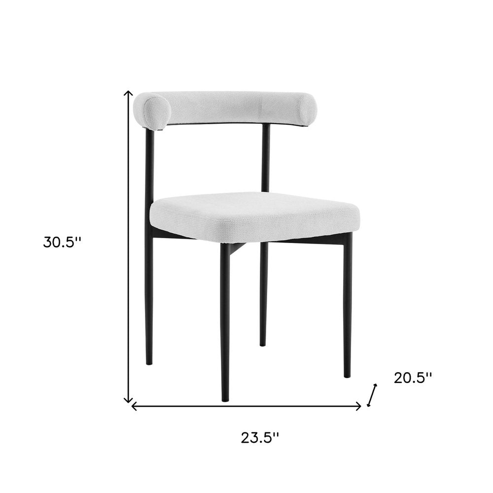 Set of Two Gray and Black Upholstered Polyester Open Back Dining Side Chairs