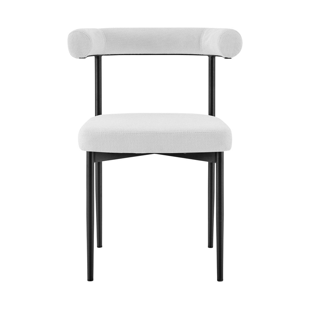 Set of Two Gray and Black Upholstered Polyester Open Back Dining Side Chairs
