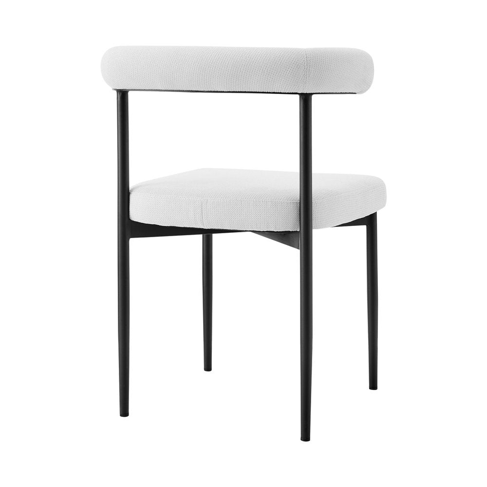 Set of Two Gray and Black Upholstered Polyester Open Back Dining Side Chairs