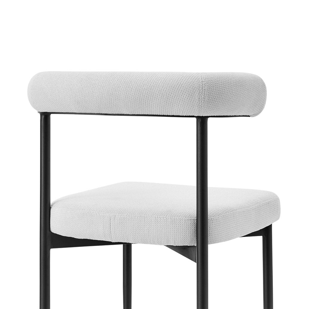 Set of Two Gray and Black Upholstered Polyester Open Back Dining Side Chairs
