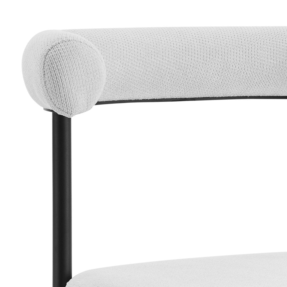 Set of Two Gray and Black Upholstered Polyester Open Back Dining Side Chairs