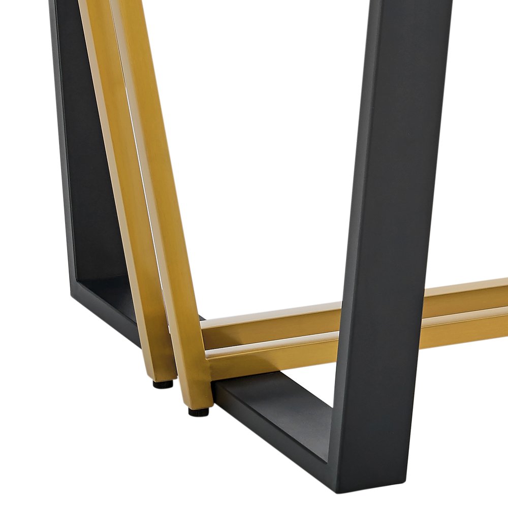 Clear and Gold Glass and Iron Sled Base Dining Table - 72-inch