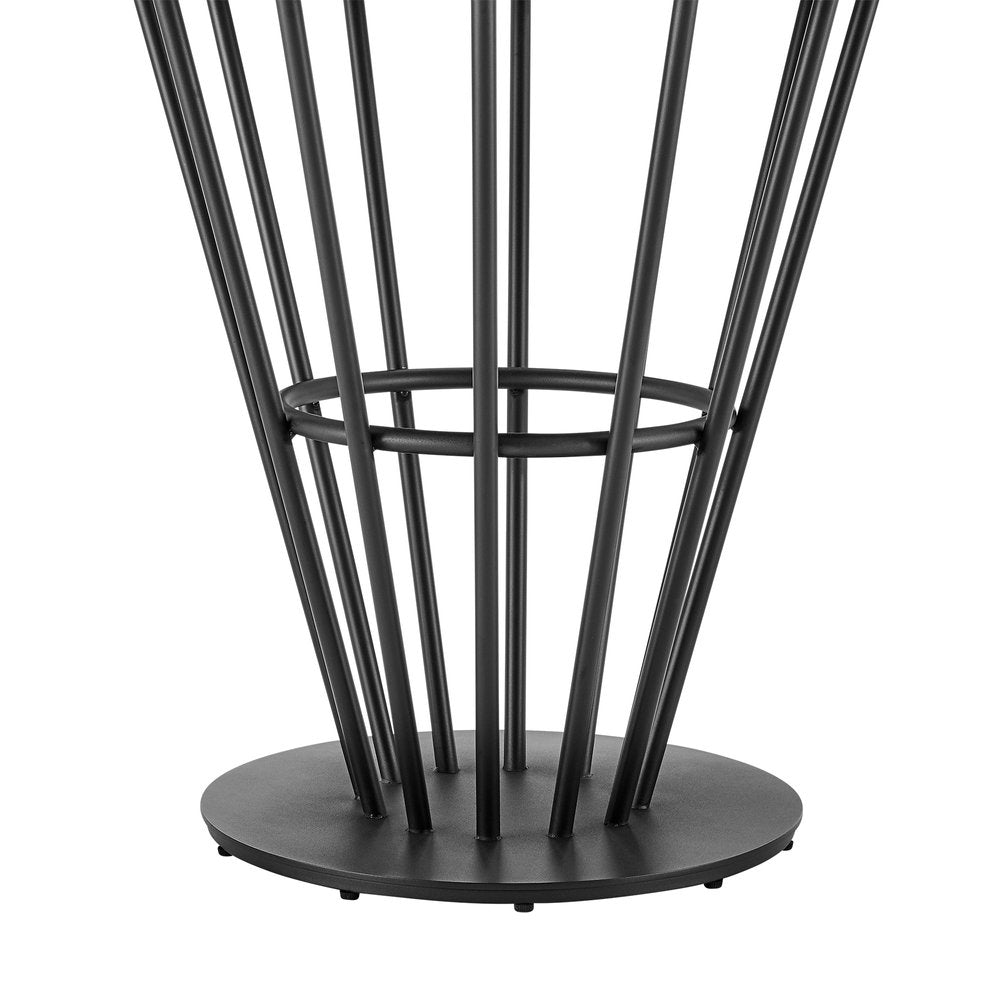 Clear and Black Glass and Iron Pedestal Base Round Top Dining Table - 48-inch