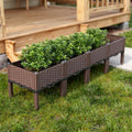 Dark Brown Plastic Indoor Outdoor Rectangular Planter Box - 16-inch