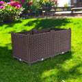Dark Brown Heavy Duty Plastic Rectangular Self Watering Planter Box