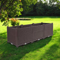 Dark Brown Heavy Duty Plastic Rectangular Self Watering Planter Box