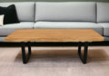Natural and Black Solid Wood and Iron Live Edge Coffee Table - 59-inch