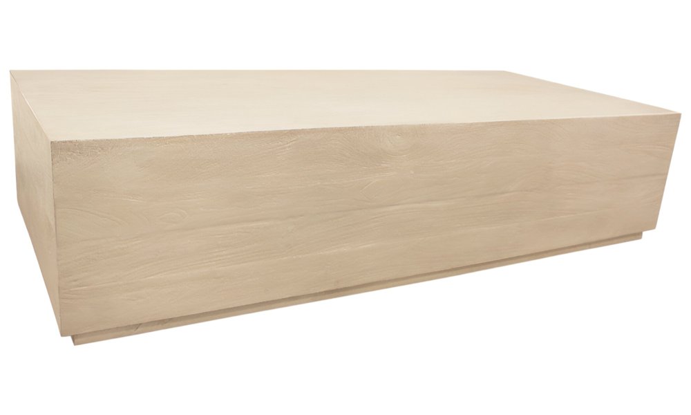 Natural Solid Wood Distressed Coffee Table - 66-inch