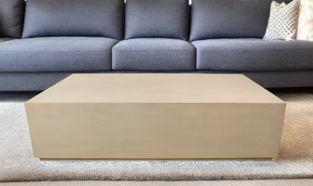 Natural Solid Wood Distressed Coffee Table - 66-inch
