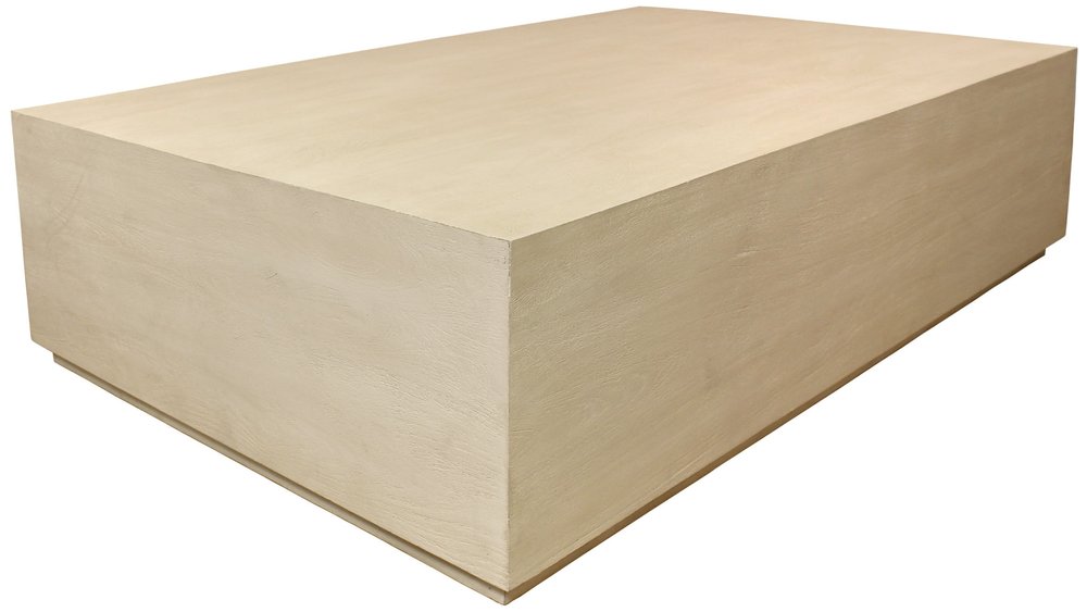 Natural Solid Wood Distressed Coffee Table - 66-inch