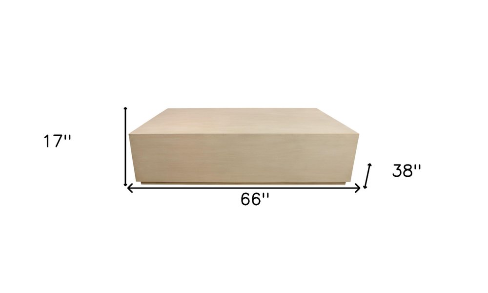 Natural Solid Wood Distressed Coffee Table - 66-inch
