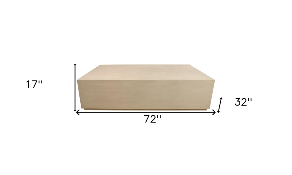Natural Solid Wood Distressed Coffee Table - 72-inch
