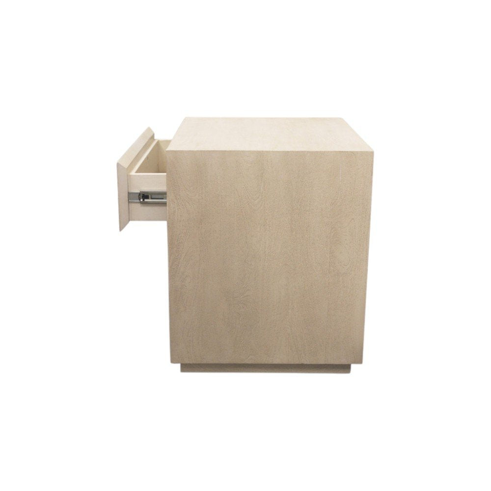 Natural Solid Wood One Drawer Nightstand - 24-inch