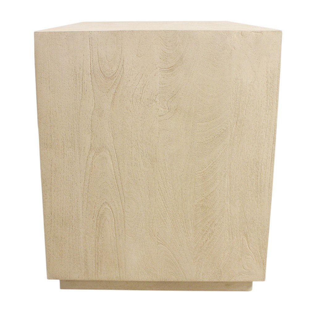 Natural Solid Wood One Drawer Nightstand - 24-inch