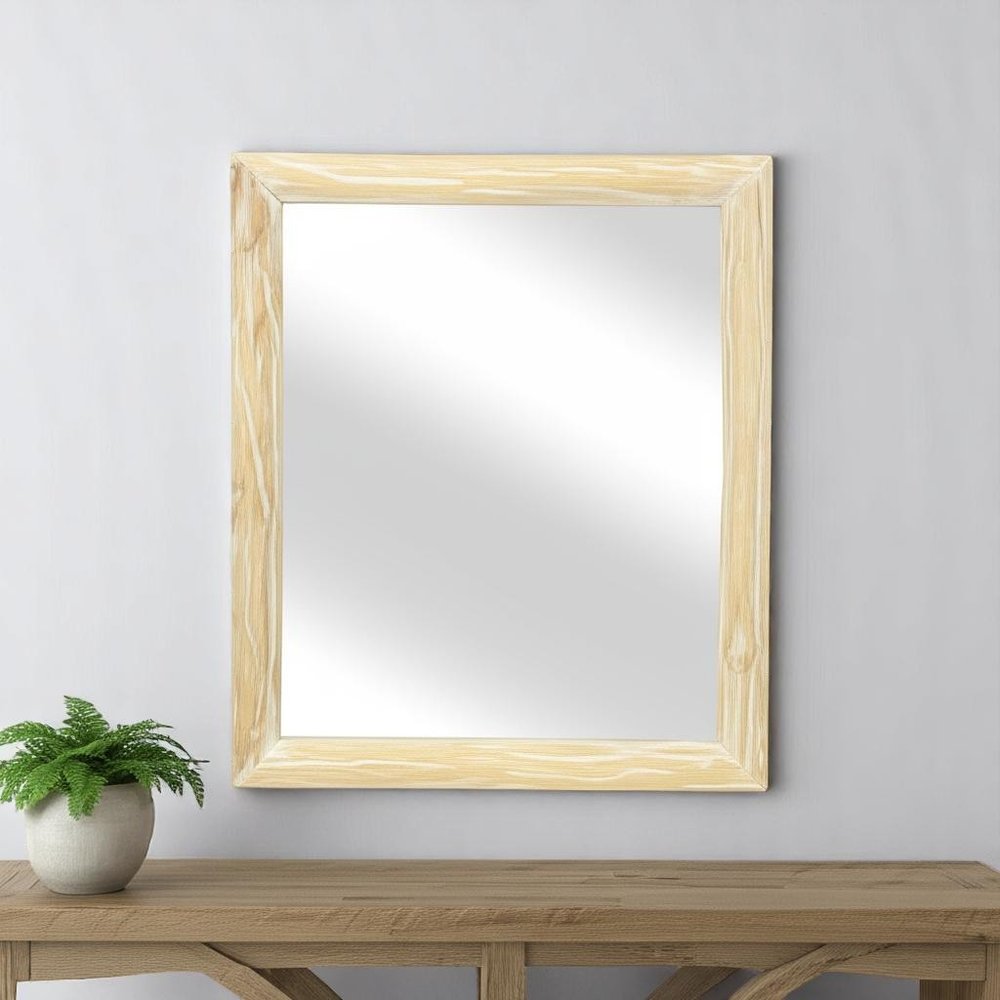 Natural Solid Wood Accent Mirror - 20-inch