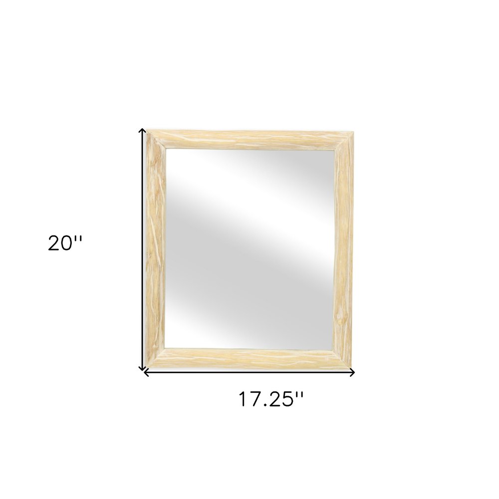 Natural Solid Wood Accent Mirror - 20-inch