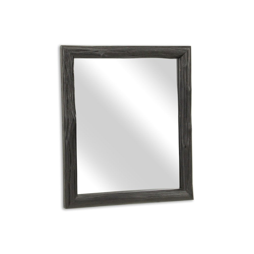 Black Solid Wood Accent Mirror - 20-inch